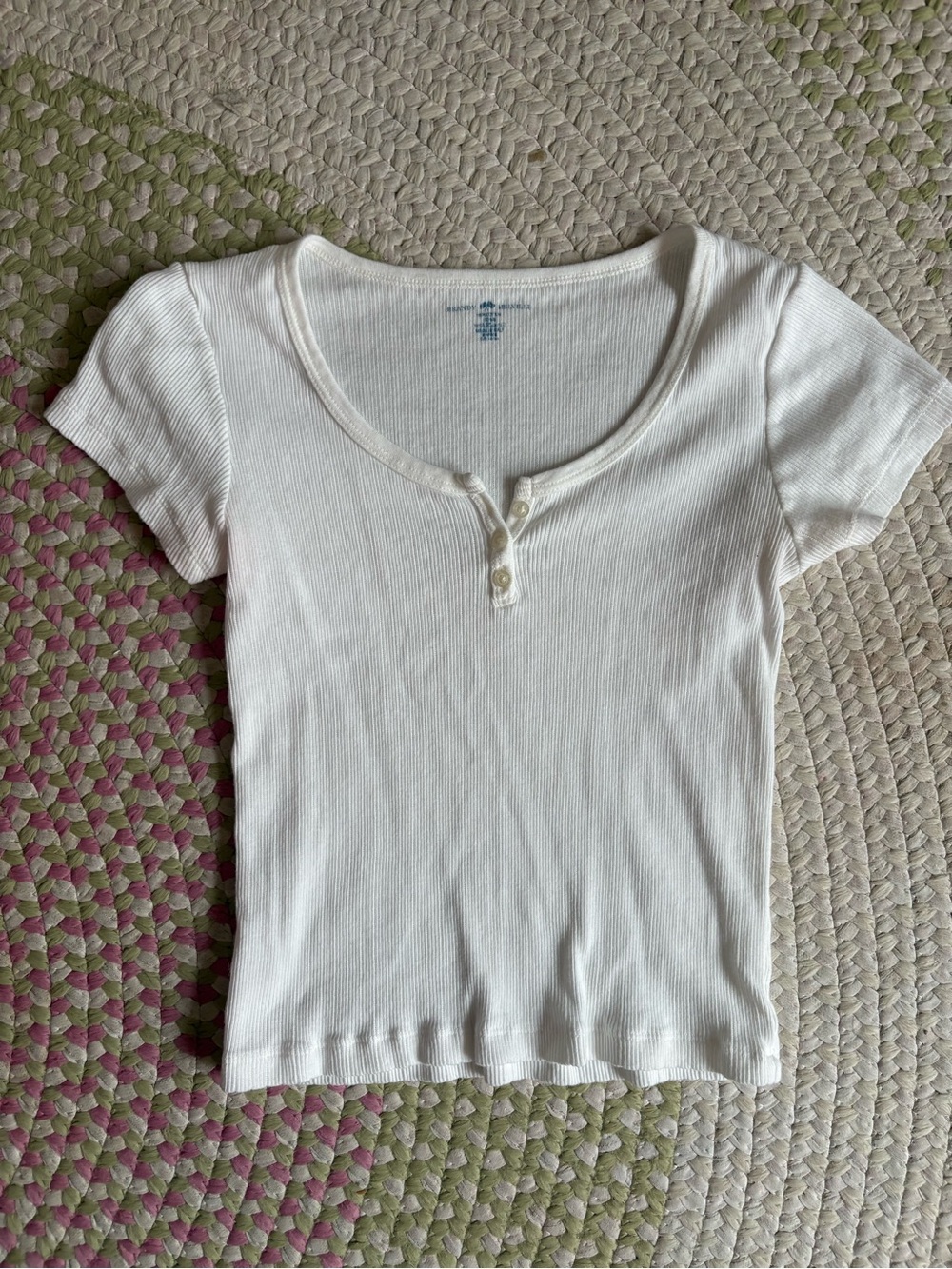 Brandy Melville White Zelly Short Sleeve